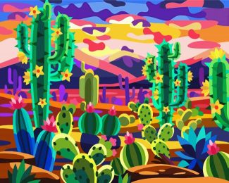 Cactus Illustration diamond painting