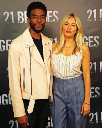 Chadwick Boseman And Sienna Miller diamond painting