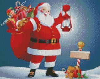 santa smiling christmas diamond painting