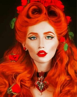 Classy Redhead Lady diamond painting