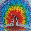 Colorful Rainbow Tree diamond painting