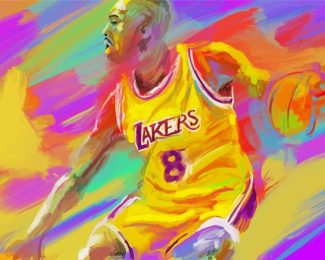 Colorful Abstract Kobe Bryant diamond painting