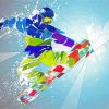 Colorful Snow Skateboarder diamond painting