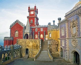 Cool Park And National Palace Of Pena Sintra diamond painting