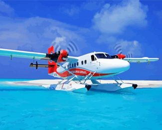 Cool Aesthetic Seaplane diamond painting