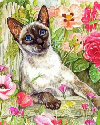 Cool Siamese Cat diamond painting