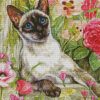 Cool Siamese Cat diamond painting