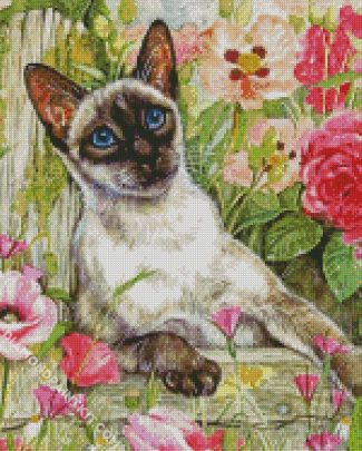 Cool Siamese Cat diamond painting