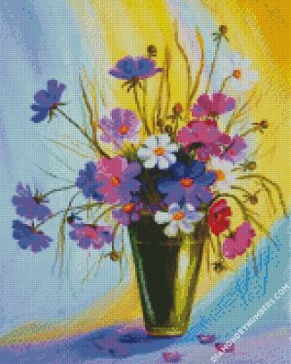 Cosmos Flowers Vase diamond painting