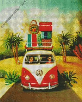 Couple In Volkswagen diamond painting