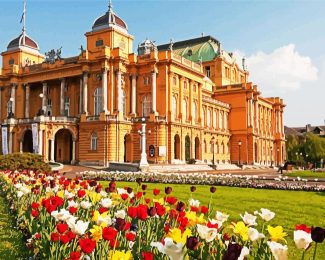 Croatian National Theatre In Zagreb diamond painting