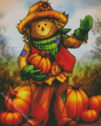 Cute Scarecrow Farmer diamond painting