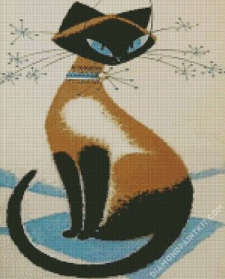 Cute Siamese kitty diamond painting