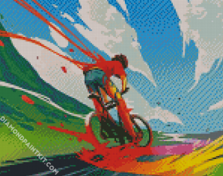 Cyclist Splatter diamond painting