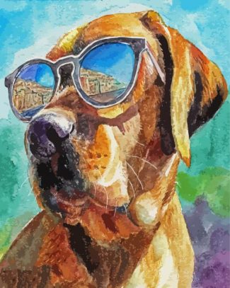 Dog Wearing Glasses diamond painting