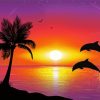 Dolphin In Sunset diamond painting