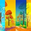 Four Seasons Art Illustration diamond painting