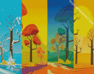 Four Seasons Art Illustration diamond painting