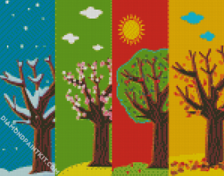 Four Seasons Illustration diamond painting