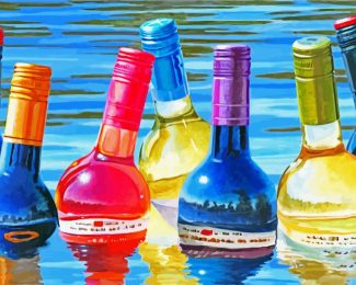 Glass Bottles In The Water diamond painting