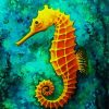 Golden Seahorse diamond painting