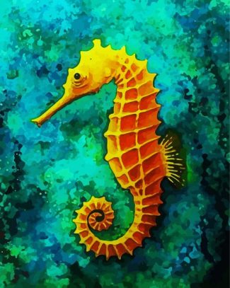 Golden Seahorse diamond painting