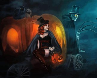 Gothic Halloween Witch diamond painting