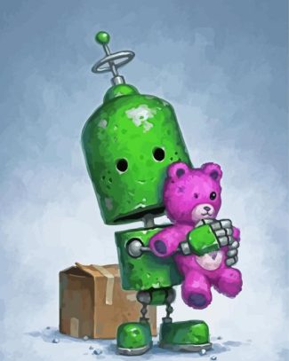 Green Robot diamond painting