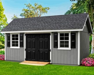 Grey Shed diamond painting