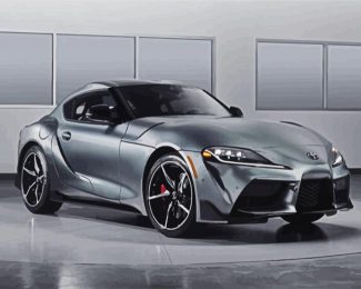 Grey Supra Sport Car diamond painting