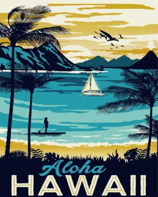 Hawaii Aloha Poster diamond painting