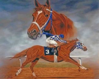 Horse Race Illustration diamond painting