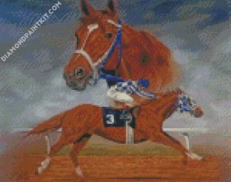 Horse Race Illustration Diamond painting