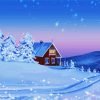 House Snow Winter Landscape diamond painting