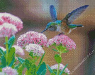 Hummingbird And Flowers diamond painting