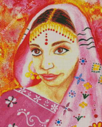 Indian Woman Wearing Sari diamond painting