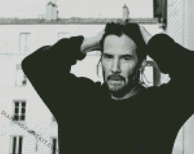 Keanu Reeves Black And White diamond painting