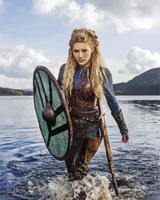 Lagertha Viking Shield diamond painting