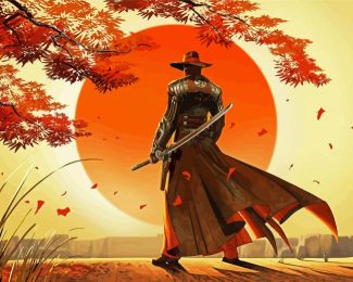 Lonely Samurai Man diamond painting