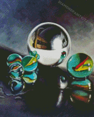 Marbles Balls Reflection diamond painting