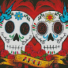 Mexican Love Skull diamond painting