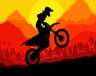 Motocross Silhouette diamond painting