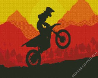 Motocross Silhouette diamond painting