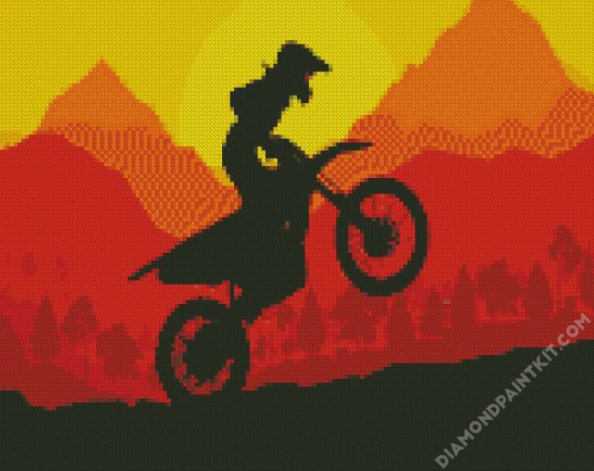 Motocross Silhouette diamond painting