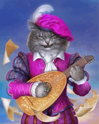 Musician Cat diamond painting