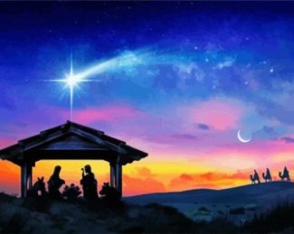 Nativity Scene Silhouette Diamond painting