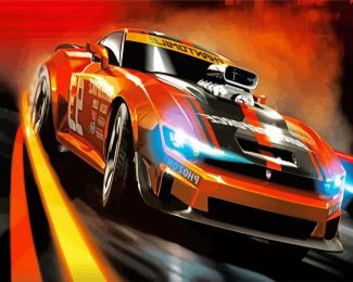 Orange Sport Car diamond painting