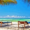 Palm Tree By The Sea In Zanzibar diamond painting