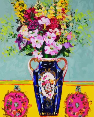 Petunia In Blue Vase diamond painting