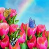 Pink Tulips And Butterflies diamond painting